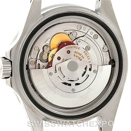 This image shows the back view of the Rolex Sea-Dweller 16600 Men
s Stainless Steel Black Dial 16600 Men
s Stainless Steel Black Dial, highlighting its inner mechanical movement components.
