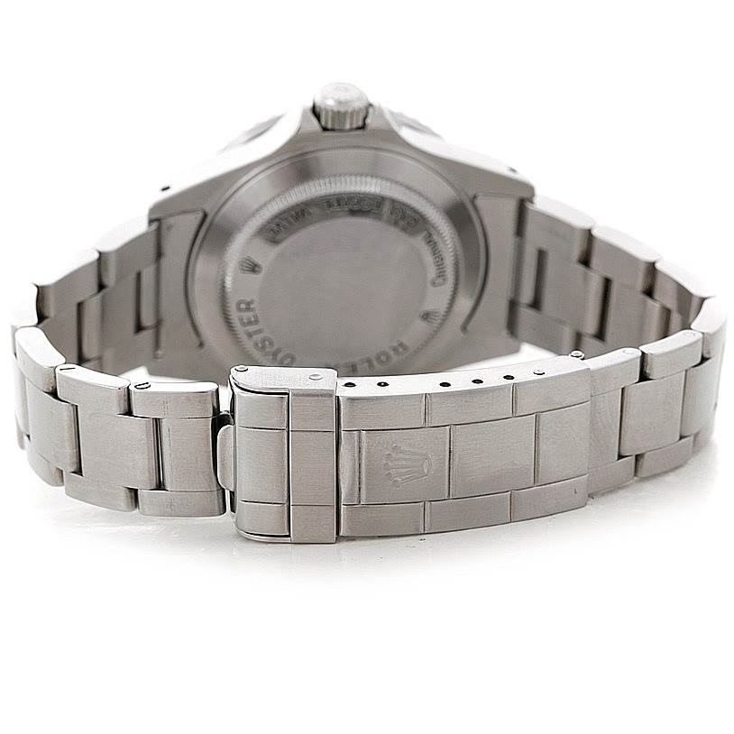 This image shows the back case and bracelet of the Rolex Sea-Dweller 16600 Men's Stainless Steel Black Dial 16600 Men's Stainless Steel Black Dial watch.