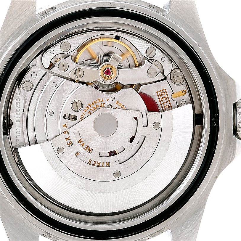 This image shows the inner mechanical movement parts of the Rolex Sea-Dweller 16600 Men's Stainless Steel Black Dial 16600 Men's Stainless Steel Black Dial watch from a back view angle.