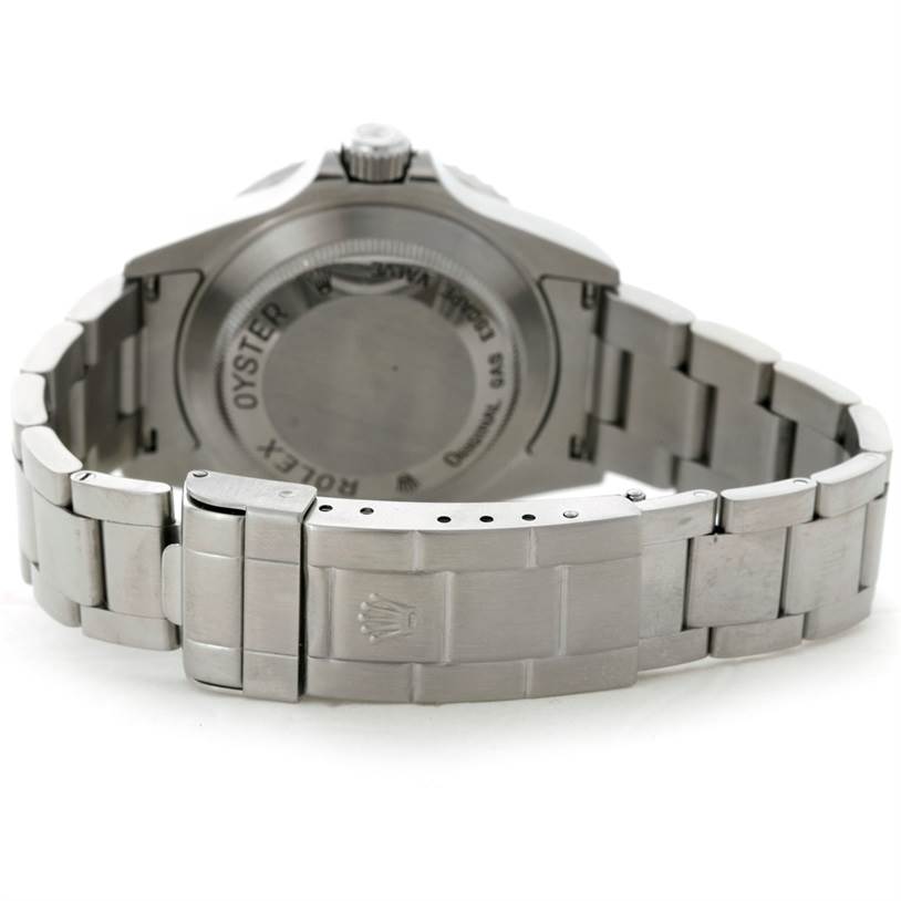 This image shows the back view of the Rolex Sea-Dweller 16600 Men's Stainless Steel Black Dial 16600 Men's Stainless Steel Black Dial watch, highlighting the clasp and case back.