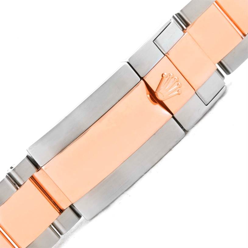 This image shows the clasp and part of the bracelet of a Rolex Yacht-Master 116681 Men's Steel and Gold (two tone) White Dial 116681 Men's Steel and Gold (two tone) White Dial watch.