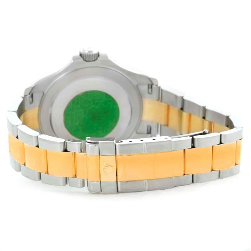 This image shows the back and bracelet of a Rolex Yacht-Master 16623 Men's Stainless Steel Champagne Dial 16623 Men's Stainless Steel Champagne Dial watch.