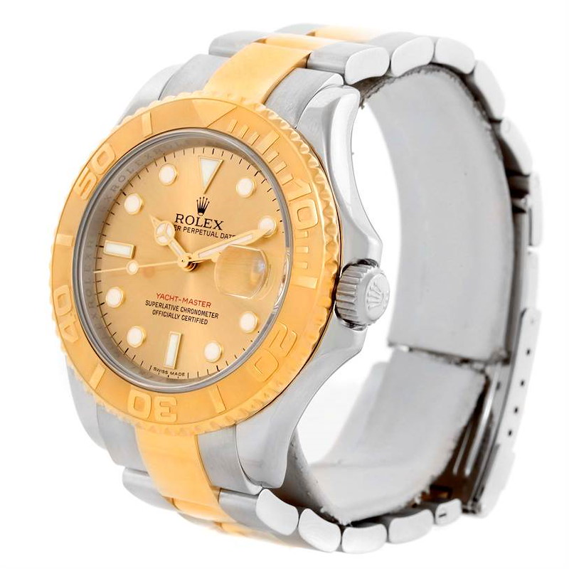 Rolex Yachtmaster Stainless Steel 18K Yellow Gold Mens Watch 16623 SwissWatchExpo