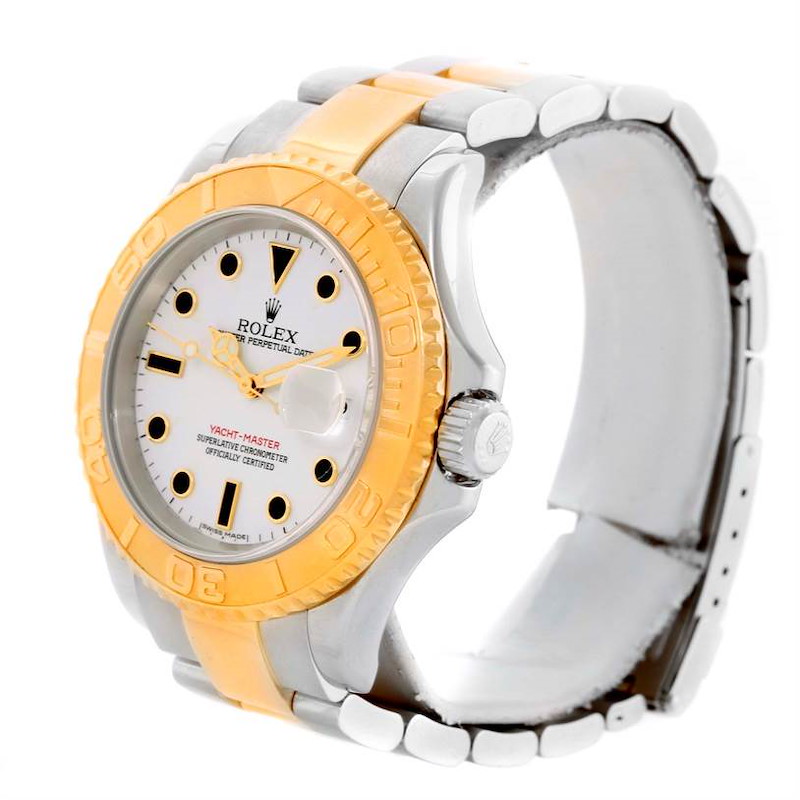 Rolex Yachtmaster Stainless Steel 18K Yellow Gold Mens Watch 16623 SwissWatchExpo