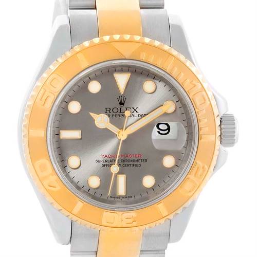 Photo of Rolex Yachtmaster Steel 18K Yellow Gold Gray Dial Mens Watch 16623