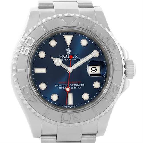 Photo of Rolex Yachtmaster Steel Platinum Blue Dial Watch 116622 Year 2015