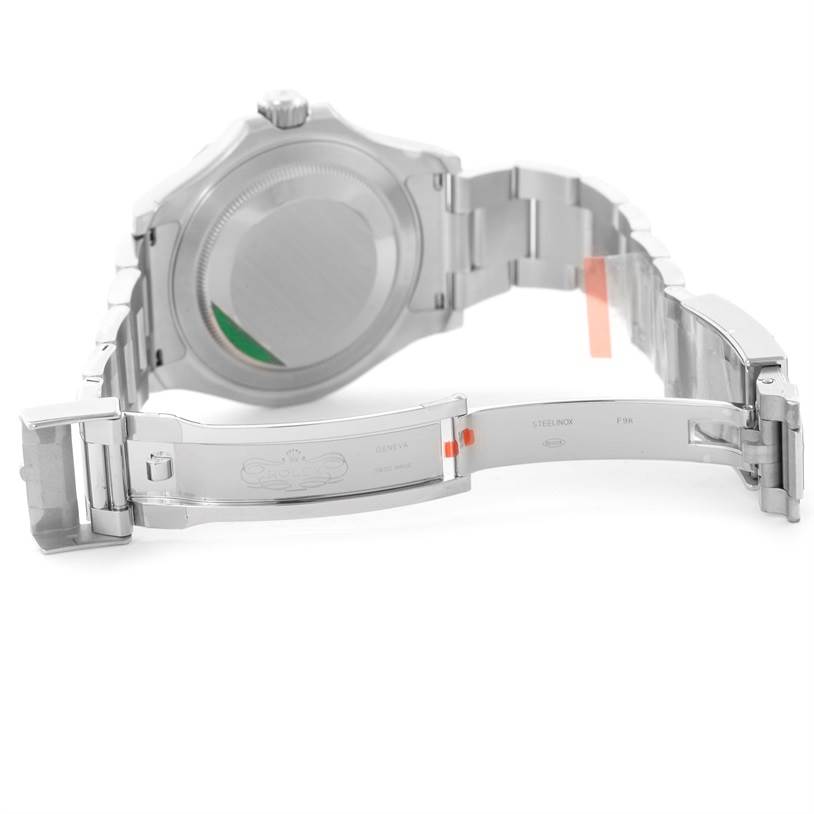 The image shows the back case and open clasp of a Rolex Yacht-Master 116622 Men's Stainless Steel Blue Dial 116622 Men's Stainless Steel Blue Dial watch.