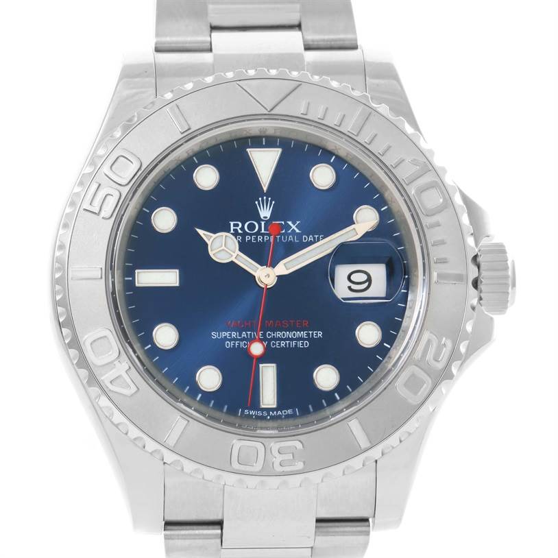 Rolex Yachtmaster Steel Platinum Blue Dial Watch 116622 | SwissWatchExpo
