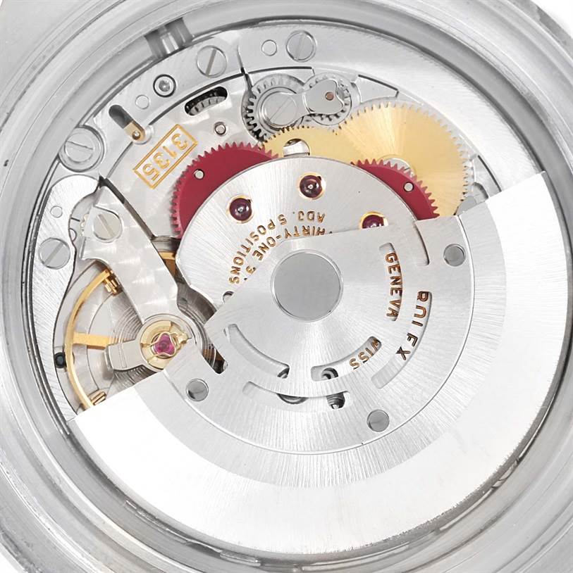 This image shows a close-up of the internal mechanism of the Rolex Yacht-Master 16622 Men's Stainless Steel Silver Dial 16622 Men's Stainless Steel Silver Dial watch.