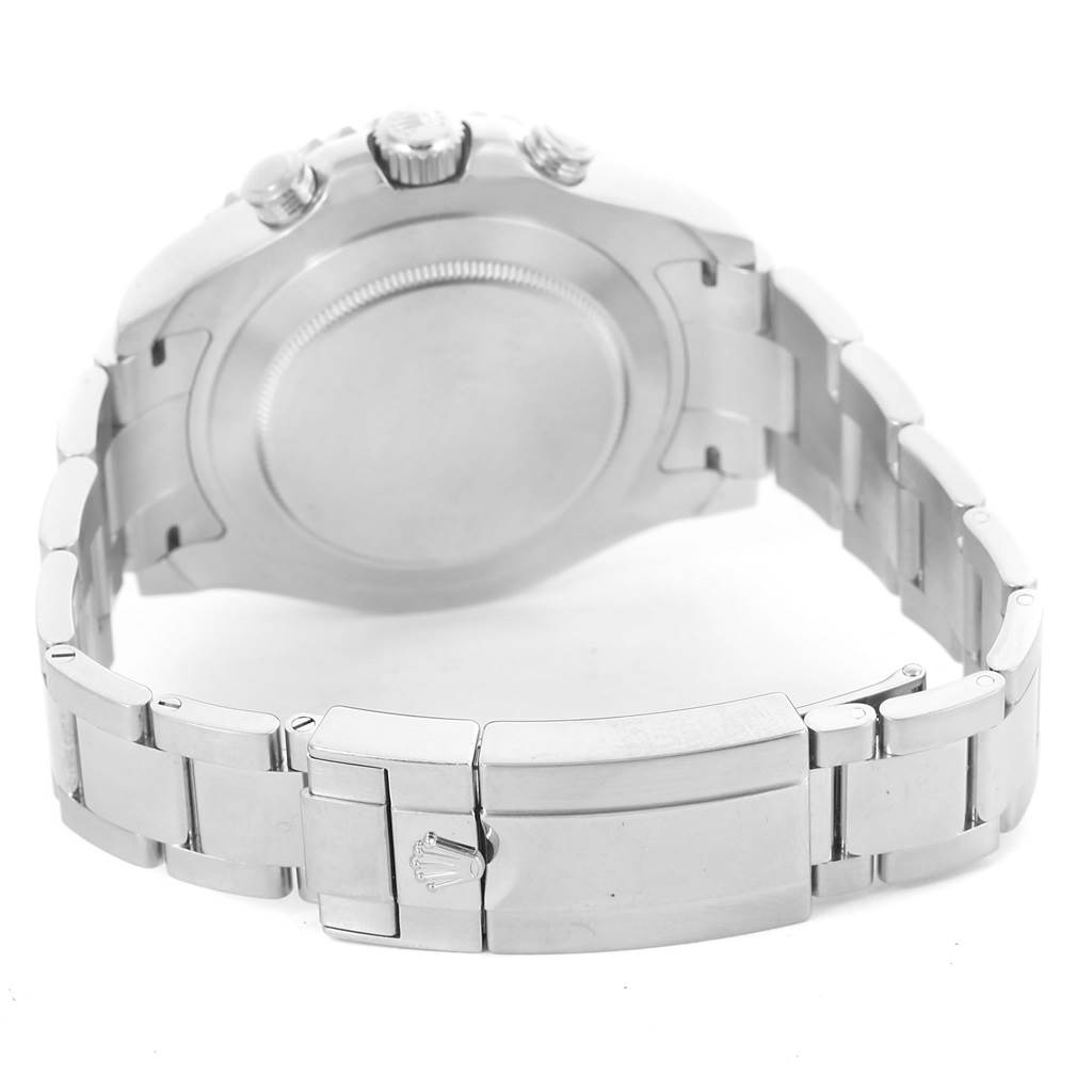 The image shows the back case and the clasp of the Rolex Yacht-Master 116680 Men's Stainless Steel White Dial 116680 Men's Stainless Steel White Dial watch.