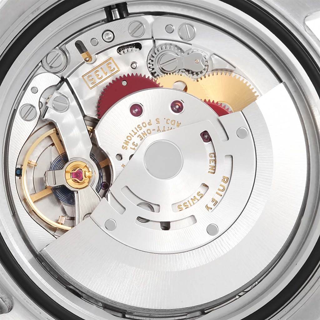 The image shows the internal mechanism and movement of a Rolex Yacht-Master 116622 Men's Stainless Steel Silver Dial 116622 Men's Stainless Steel Silver Dial watch from a close-up angle.