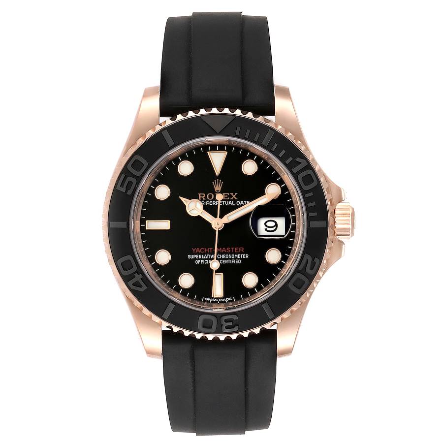 Rolex Yachtmaster 40 18K Everose Gold Rubber Strap Watch 116655 Unworn ...