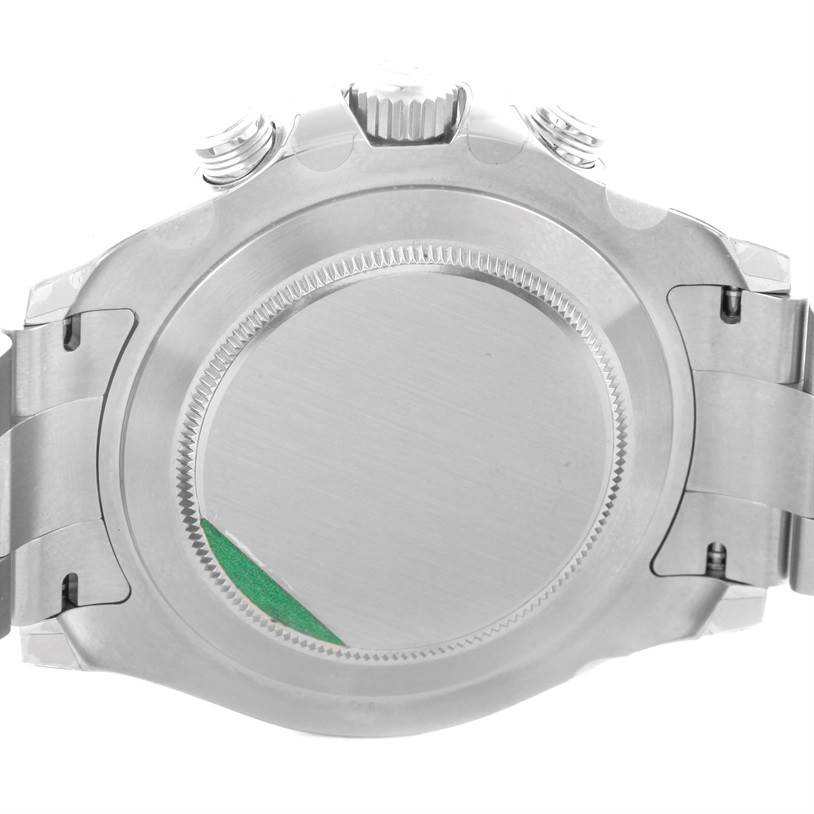 The image shows the back case and part of the bracelet of a Rolex Yacht-Master 116680 Men's Stainless Steel White Dial 116680 Men's Stainless Steel White Dial watch.