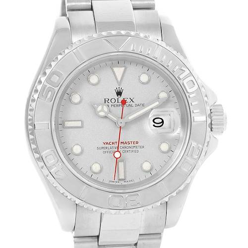 Photo of Rolex Yachtmaster Stainless Steel Platinum Oyster Bracelet Watch 16622