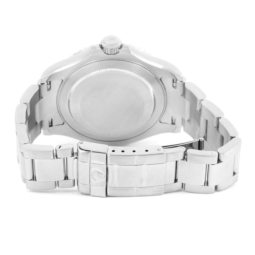 The image shows the backside and clasp of a Rolex Yacht-Master 16622 Men's Stainless Steel Silver Dial 16622 Men's Stainless Steel Silver Dial watch.