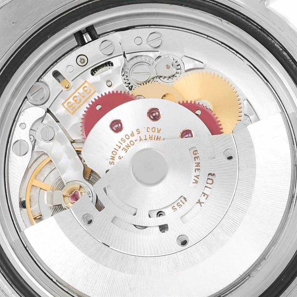 The image shows the intricate movement and internal mechanics of a Rolex Yacht-Master 16622 Men's Stainless Steel Silver Dial 16622 Men's Stainless Steel Silver Dial watch.