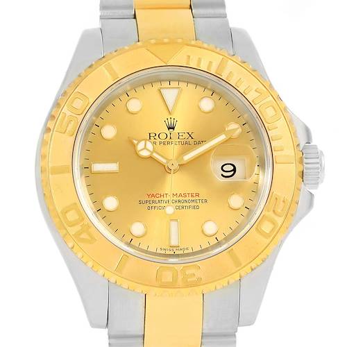 Photo of Rolex Yachtmaster Steel 18K Yellow Gold Mens Watch 16623 Box Papers