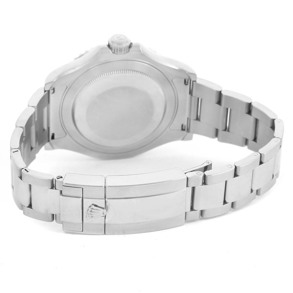 The image shows the underside and wrist clasp of a Rolex Yacht-Master 116622 Men's Stainless Steel Blue Dial 116622 Men's Stainless Steel Blue Dial watch.