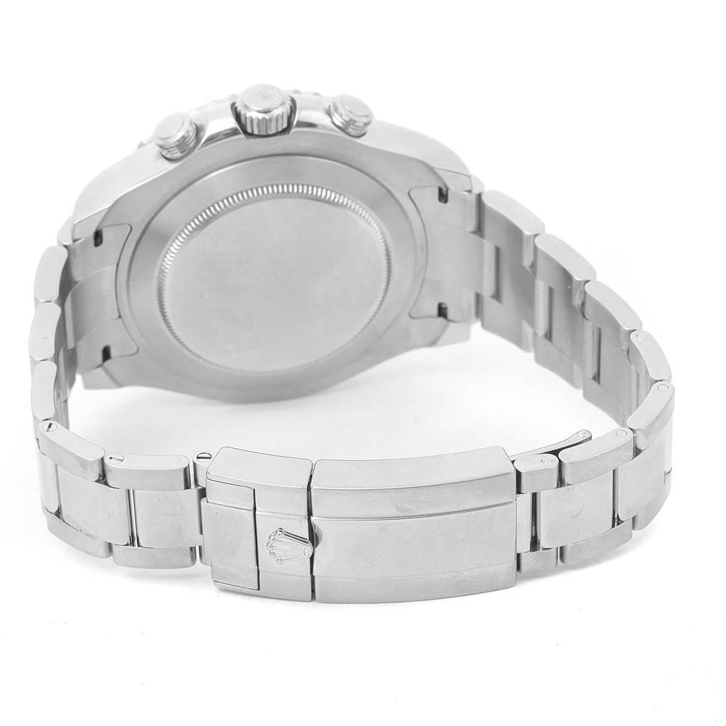 The image shows the back and clasp side of a Rolex Yacht-Master 116680 Men's Stainless Steel White Dial 116680 Men's Stainless Steel White Dial watch.