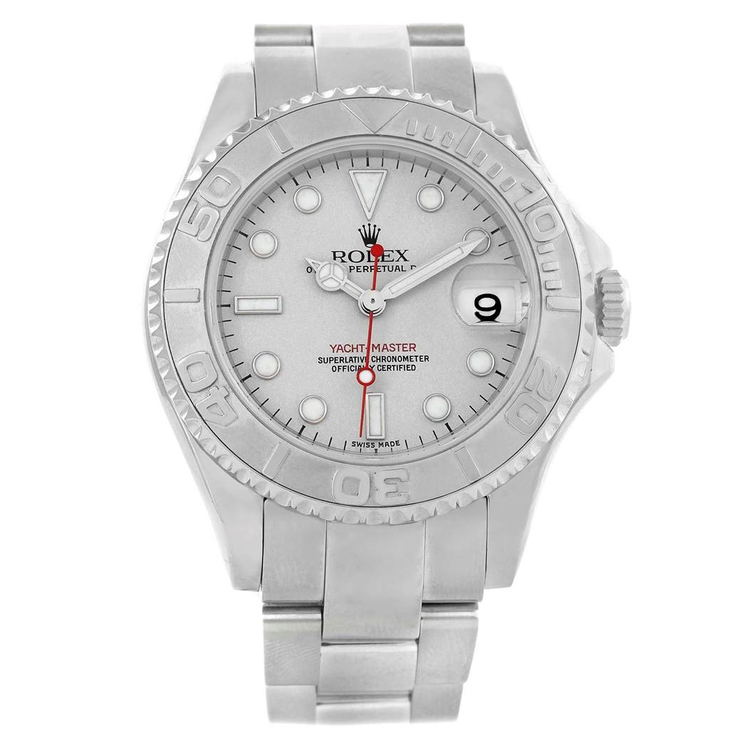 Rolex Yachtmaster Midsize Steel Platinum Dial Unisex Watch 168622 ...