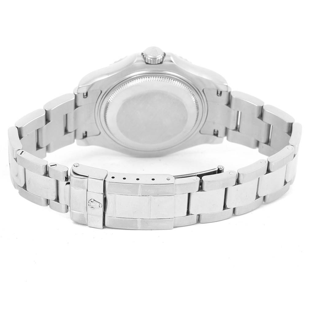 This image shows the back and bracelet of a Rolex Yacht-Master 168622 Stainless Steel Silver Dial 168622 Stainless Steel Silver Dial watch from a rear angle.