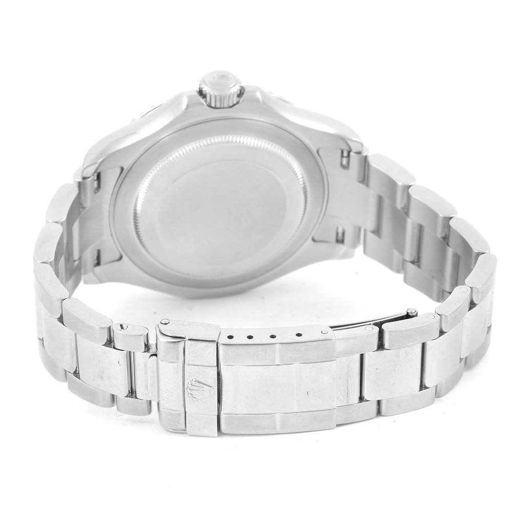 The image shows the back case and bracelet of a Rolex Yacht-Master 16622 Men's Stainless Steel Silver Dial 16622 Men's Stainless Steel Silver Dial watch from a rear angle.