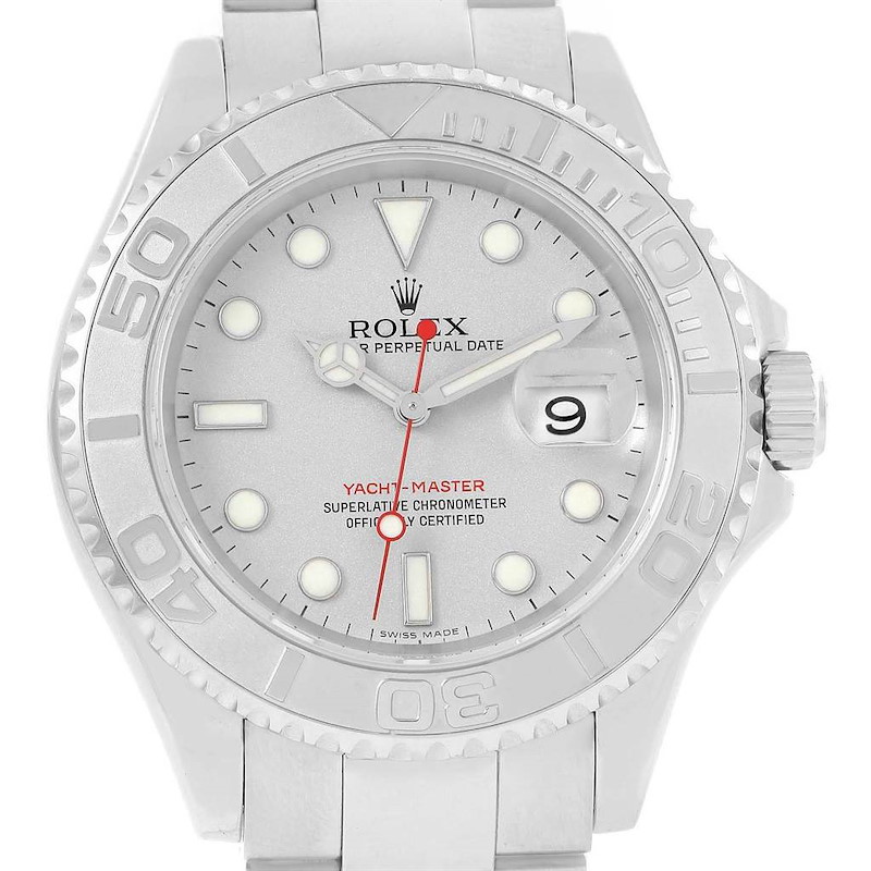 Rolex Yachtmaster 40mm Steel Platinum Automatic Mens Watch 16622 SwissWatchExpo