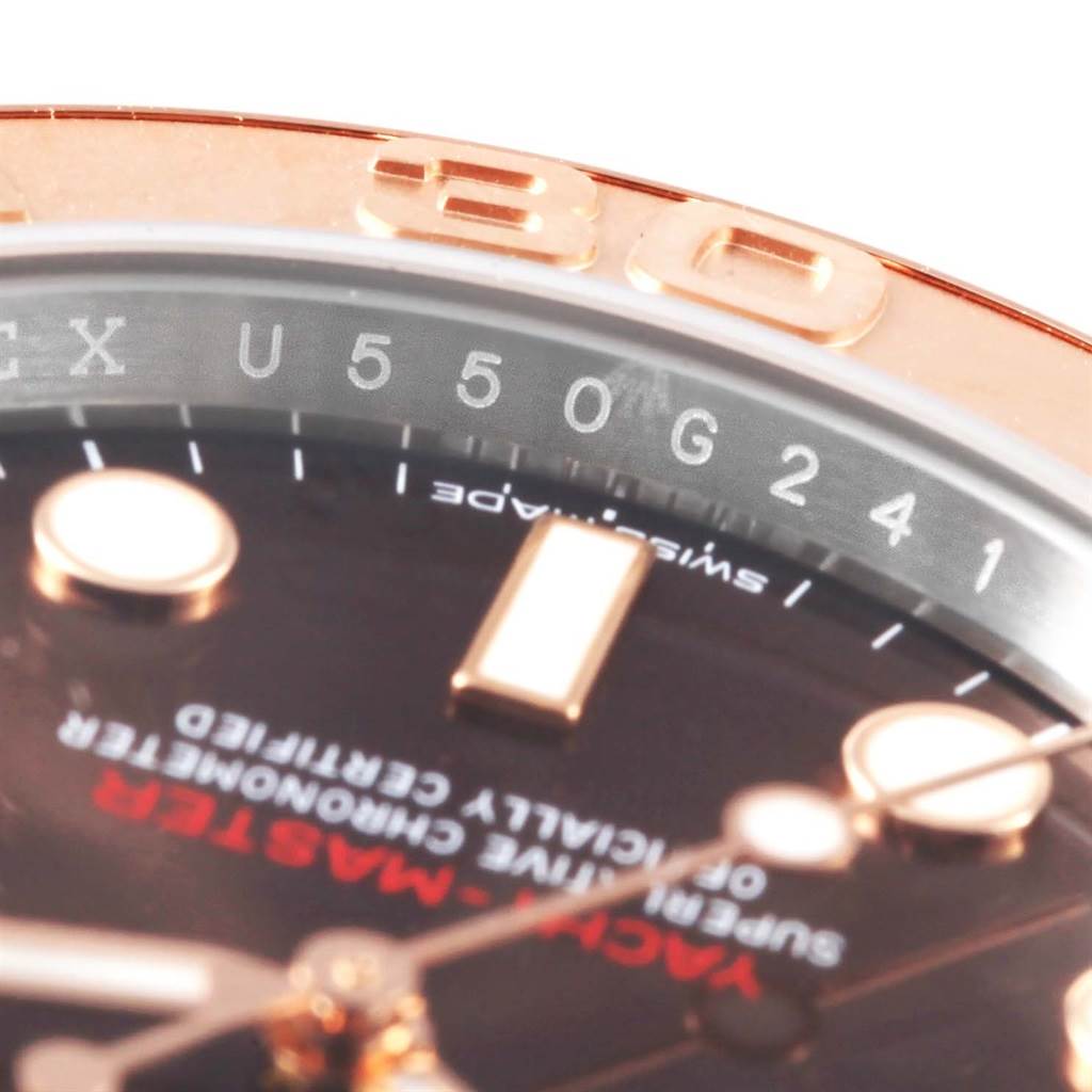This close-up image shows the bezel, part of the dial, and inscriptions of the Rolex Yacht-Master 116621 Men's Stainless Steel Brown Dial 116621 Men's Stainless Steel Brown Dial watch.
