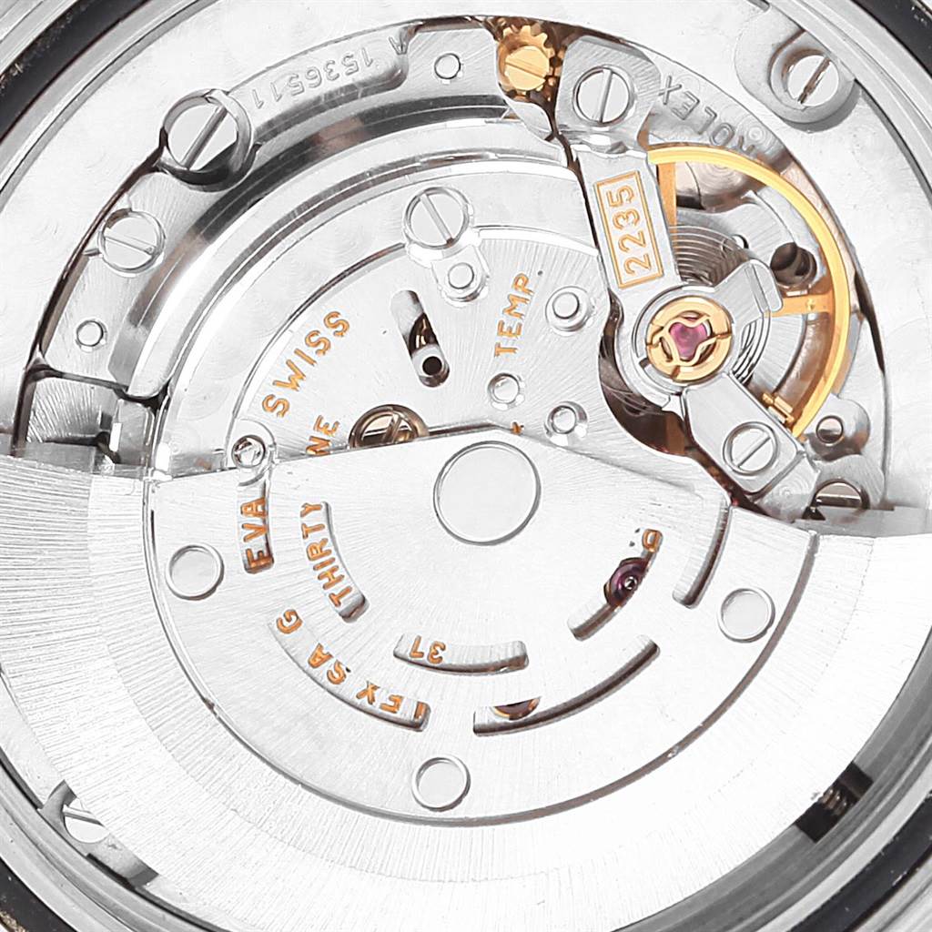 This image shows the internal mechanical movement of the Rolex Yacht-Master 168622 Men's Stainless Steel Silver Dial 168622 Men's Stainless Steel Silver Dial watch, highlighting gears and components from a top-down angle.