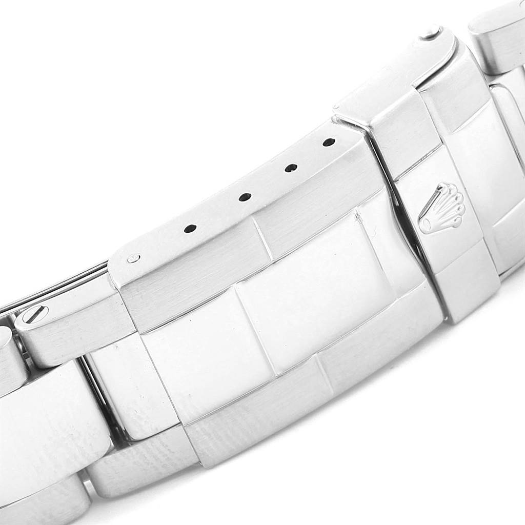 The image shows a close-up of the clasp and part of the bracelet of a Rolex Yacht-Master 168622 Men's Stainless Steel Silver Dial 168622 Men's Stainless Steel Silver Dial watch.