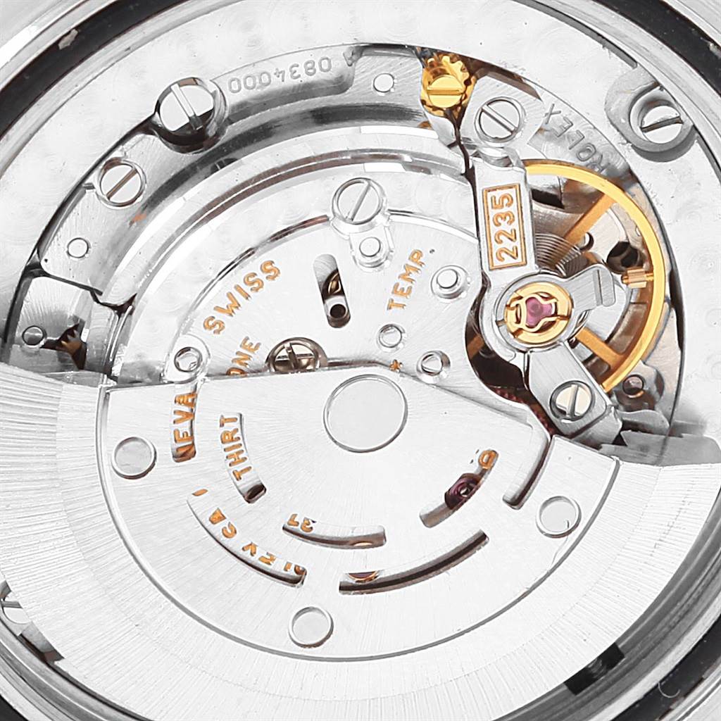 This is a close-up view of the movement mechanism inside the Rolex Yacht-Master 168623 Men's Steel and Gold (two tone) Grey Dial 168623 Men's Steel and Gold (two tone) Grey Dial watch.