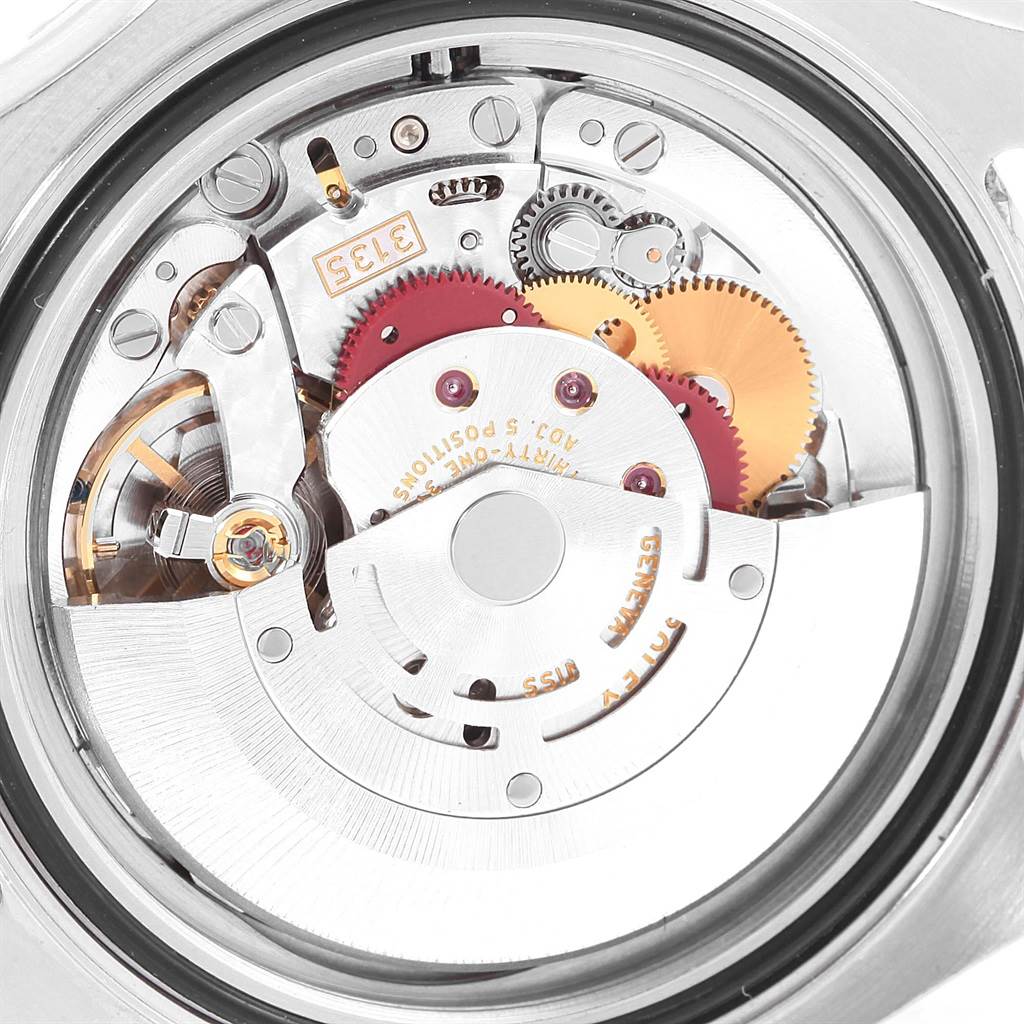 This image shows the intricate internal mechanism of a Rolex Yacht-Master 16622 Men's Stainless Steel Silver Dial 16622 Men's Stainless Steel Silver Dial watch from a back angle.