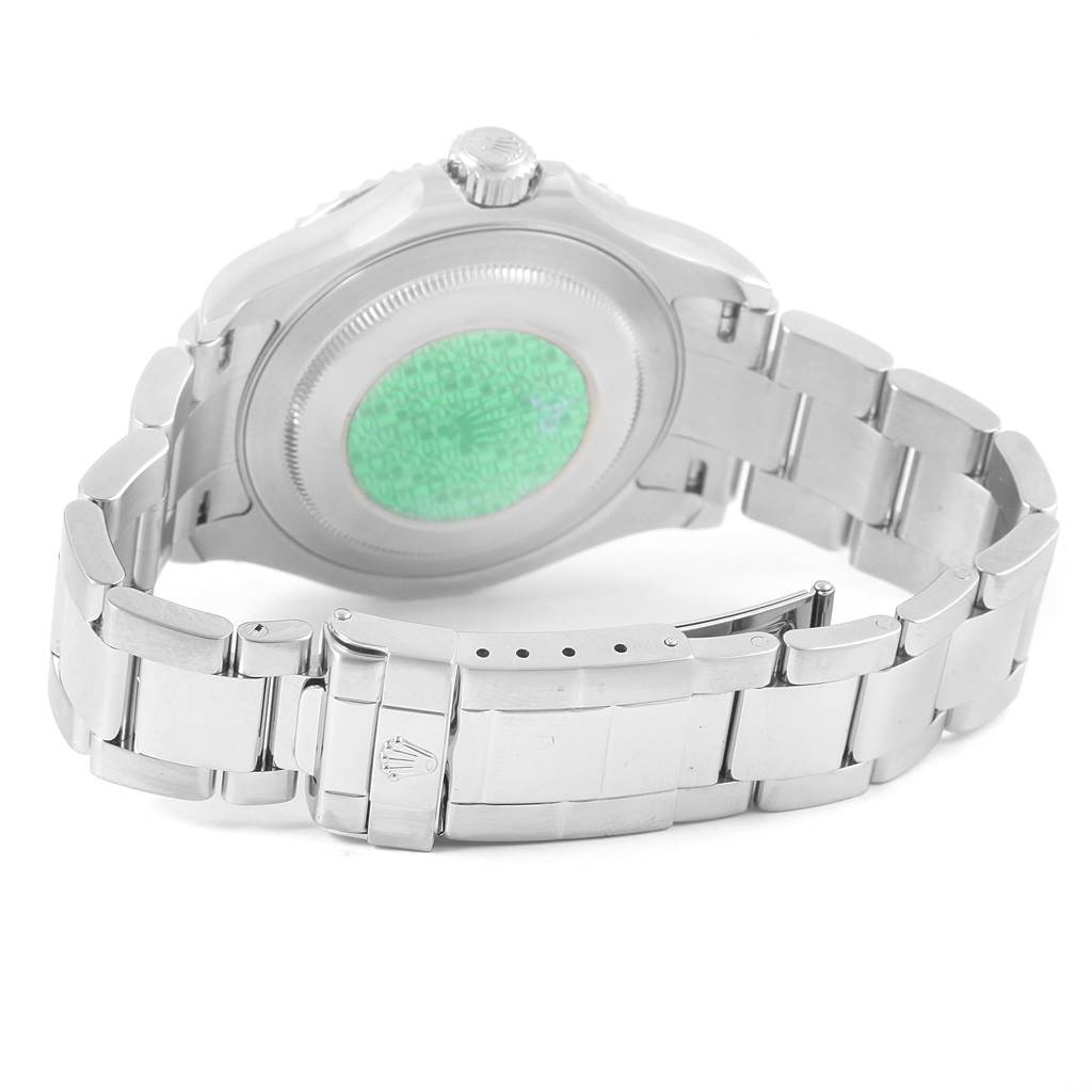 The image shows the back side and bracelet of a Rolex Yacht-Master 16622 Men's Stainless Steel Silver Dial 16622 Men's Stainless Steel Silver Dial watch.