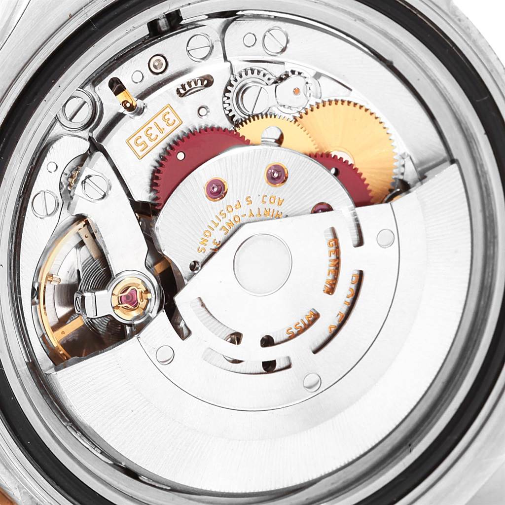 The image shows the intricate internal movement mechanism of a Rolex Yacht-Master 16623 Men's Stainless Steel Blue Dial 16623 Men's Stainless Steel Blue Dial watch from a close-up angle.