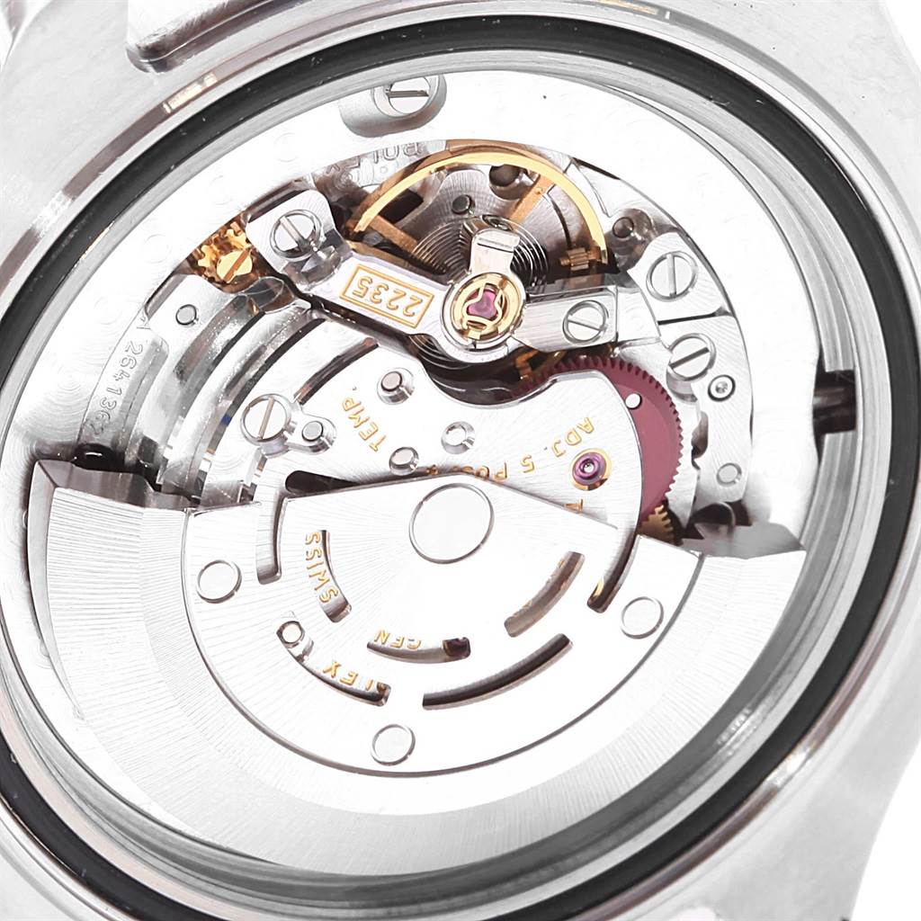 The image shows the back angle and inner mechanism of a Rolex Yacht-Master 168623 Steel and Gold (two tone) White Dial 168623 Steel and Gold (two tone) White Dial watch.