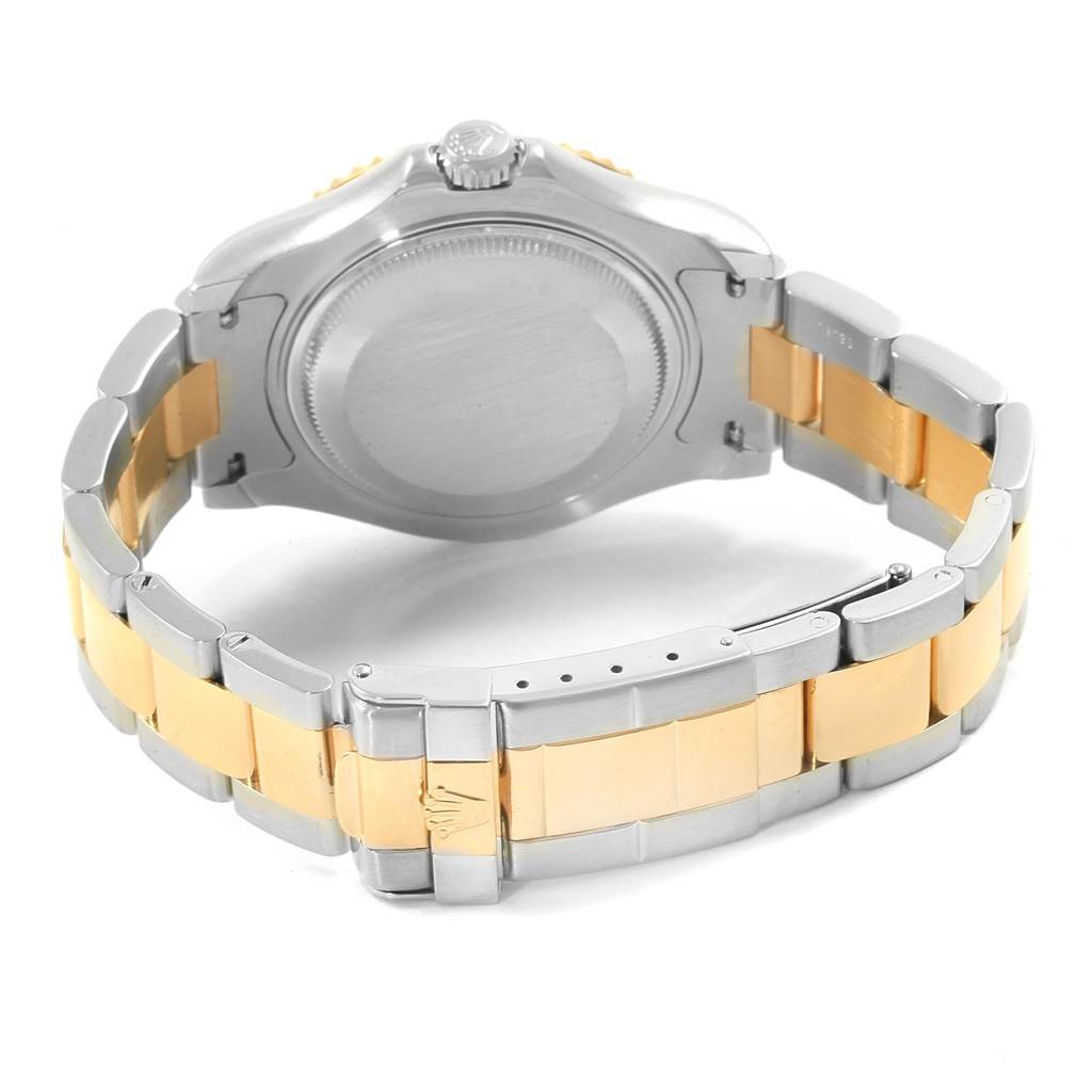 The image shows the back and bracelet of a Rolex Yacht-Master 68623 Steel and Gold (two tone) White Dial 68623 Steel and Gold (two tone) White Dial watch, highlighting its two-tone metal finish.