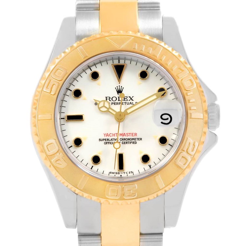 Rolex Yachtmaster 35 Midsize Steel Yellow Gold Watch 68623 Box Papers SwissWatchExpo
