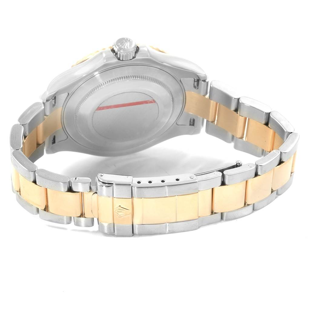 This image shows the back case and bracelet of the Rolex Yacht-Master 16623 Men's Stainless Steel Blue Dial 16623 Men's Stainless Steel Blue Dial watch from a rear angle.