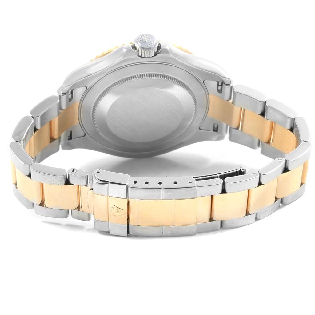 The image shows the back case and bracelet of a Rolex Yacht-Master 16623 Men's Stainless Steel White Dial 16623 Men's Stainless Steel White Dial watch from a rear angle.