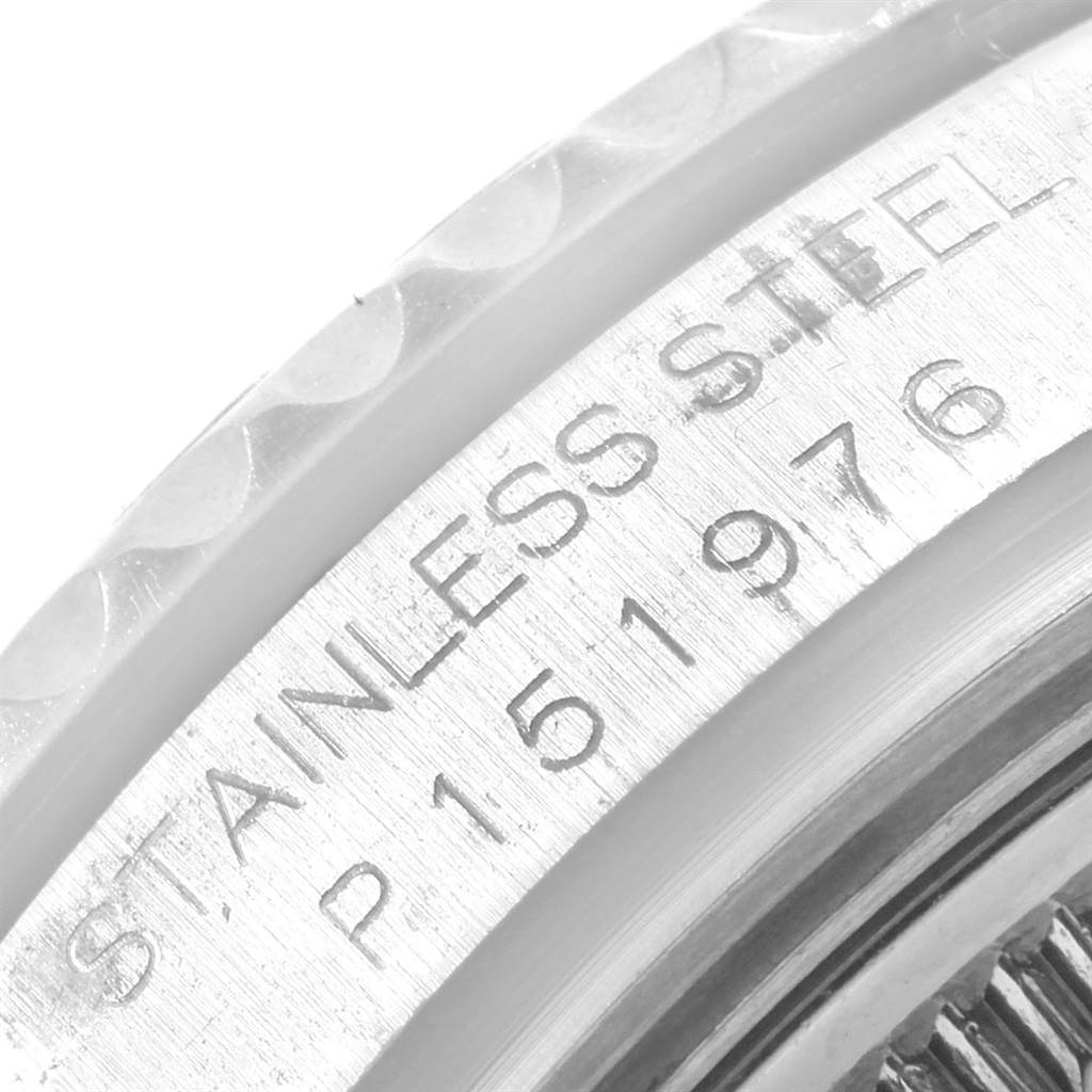 This image shows a close-up of the stainless steel caseback engraving on the Rolex Yacht-Master 168622 Men's Stainless Steel Silver Dial 168622 Men's Stainless Steel Silver Dial watch.