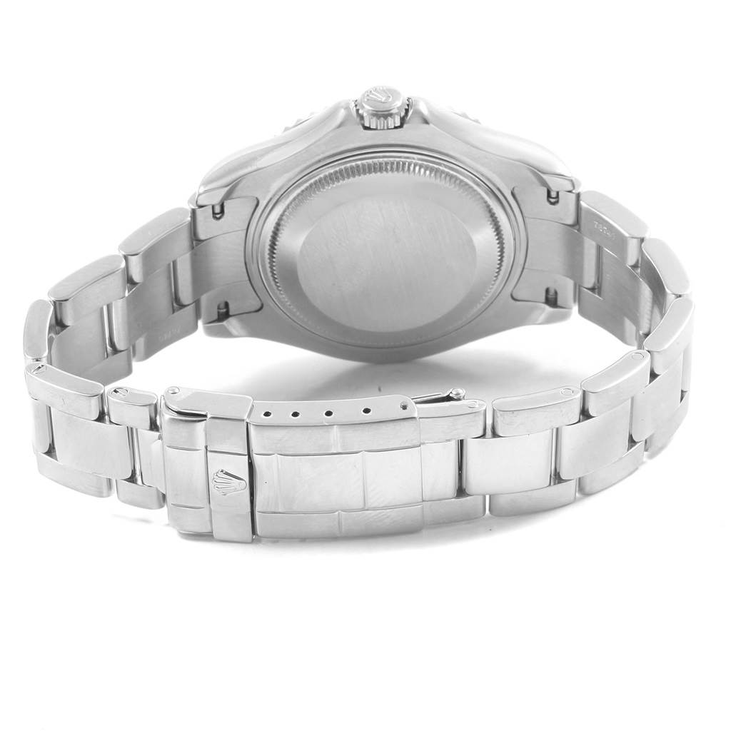 The image shows the back view and bracelet of a Rolex Yacht-Master 168622 Men's Stainless Steel Silver Dial 168622 Men's Stainless Steel Silver Dial watch.