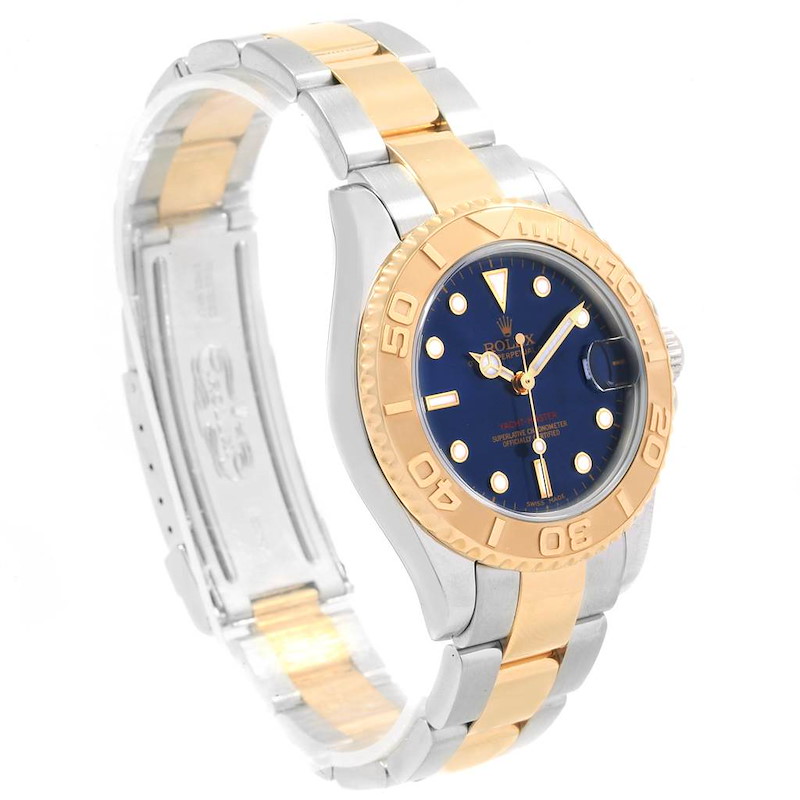 Rolex Yachtmaster 35 Midsize Steel Yellow Gold Blue Dial Watch 168623 ...