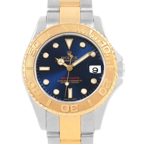 Photo of Rolex Yachtmaster 35 Midsize Steel Yellow Gold Blue Dial Watch 168623