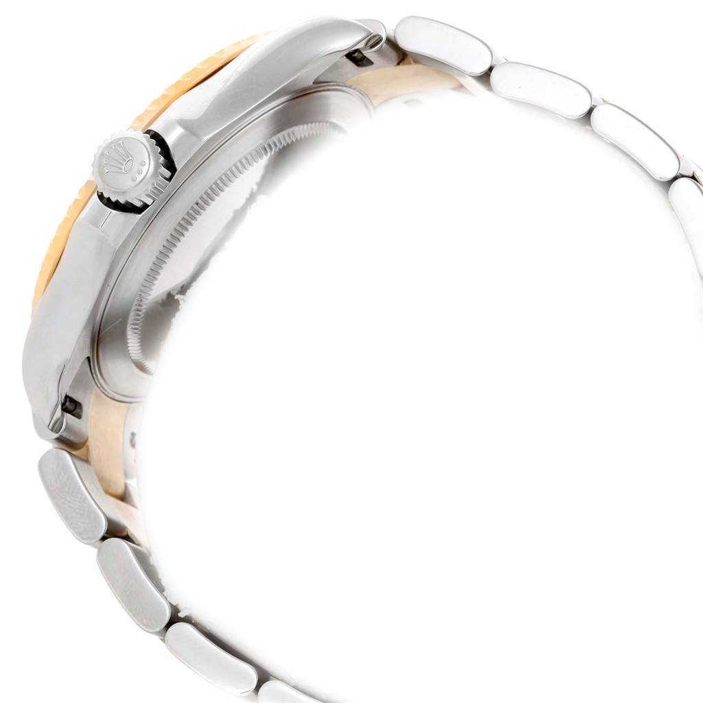 The Rolex Yacht-Master 16623 Men's Stainless Steel White Dial 16623 Men's Stainless Steel White Dial watch is shown from a side angle, highlighting the crown and part of the bracelet.