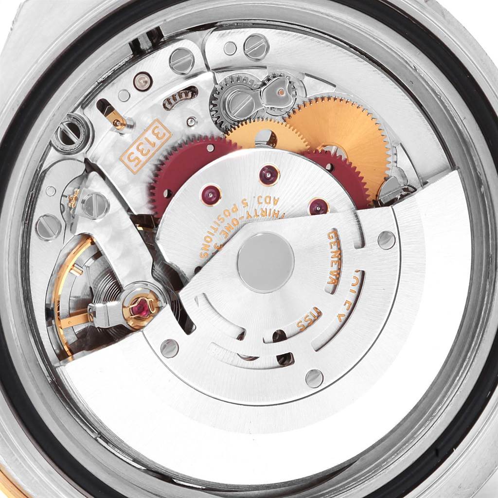 This image shows the movement mechanism of a Rolex Yacht-Master 16623 Men's Stainless Steel White Dial 16623 Men's Stainless Steel White Dial watch from a rear angle.