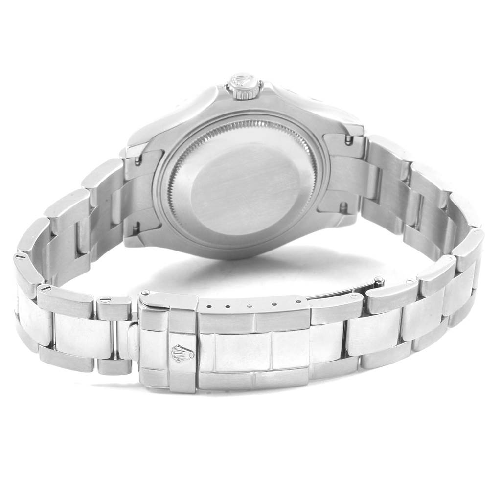 This image shows the back case and bracelet of a Rolex Yacht-Master 168622 Men's Stainless Steel Silver Dial 168622 Men's Stainless Steel Silver Dial watch from a rear angle.
