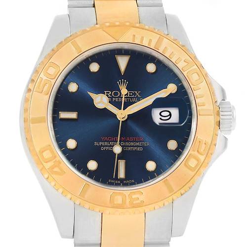 Photo of Rolex Yachtmaster Steel Yellow Gold Blue Dial Mens Watch 16623
