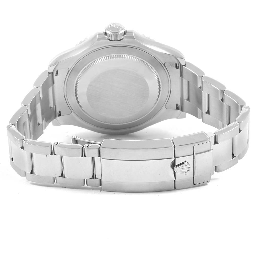 The image shows the back and clasp of the Rolex Yacht-Master 116622 Men's Stainless Steel Blue Dial 116622 Men's Stainless Steel Blue Dial watch from a rear angle.