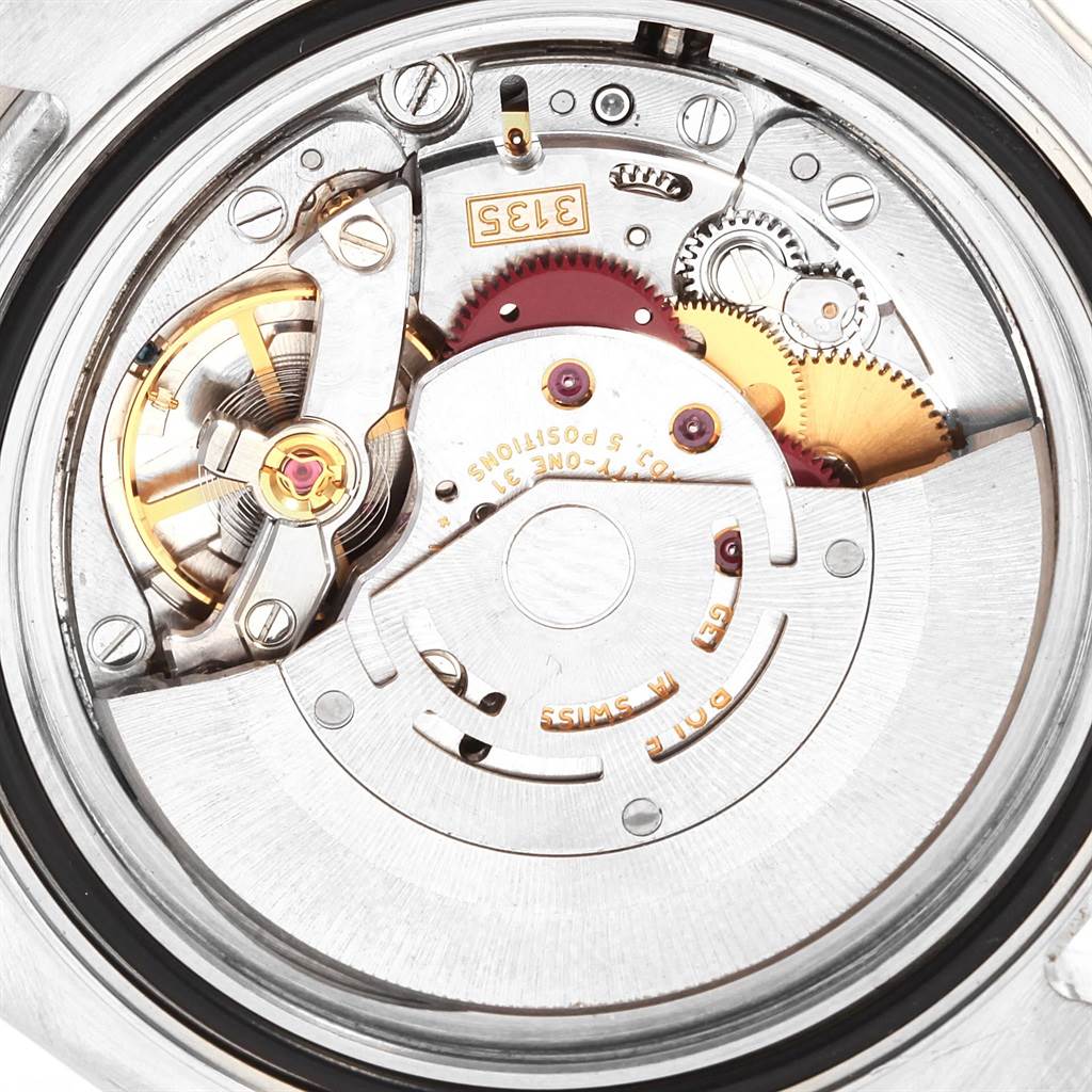 The image shows the internal mechanical movement of a Rolex Yacht-Master 16622 Men's Stainless Steel Silver Dial 16622 Men's Stainless Steel Silver Dial watch from a back angle.