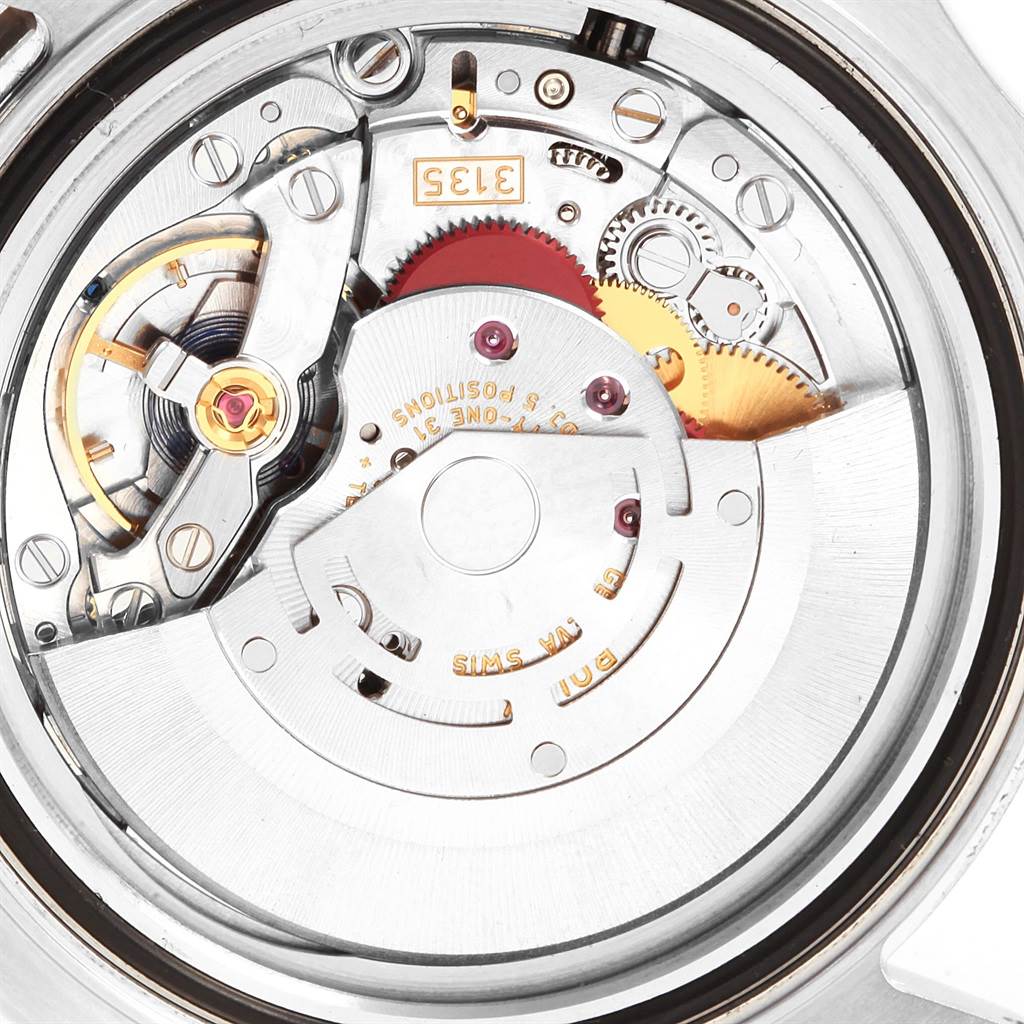 This image shows the inner mechanical components of a Rolex Yacht-Master 116622 Men's Stainless Steel Blue Dial 116622 Men's Stainless Steel Blue Dial watch from a close-up, top-down angle.